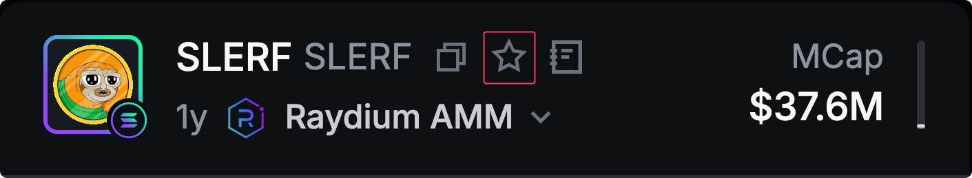 A token card with the star icon highlighted